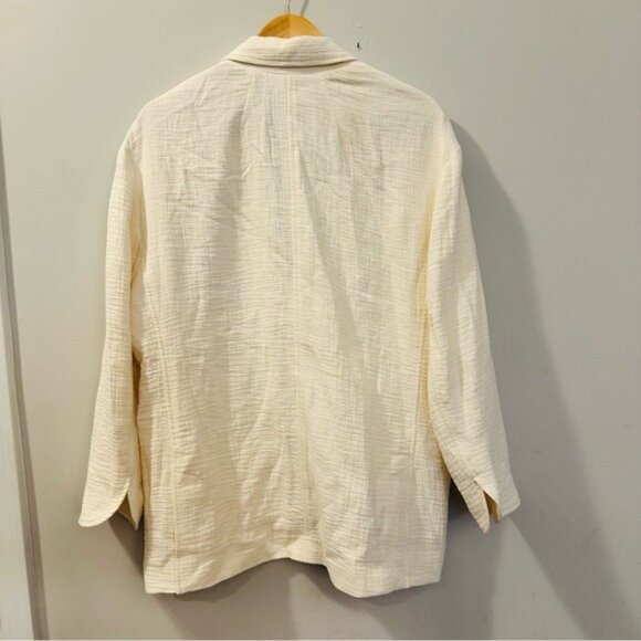 Madewell Cotton-Linen Relaxed Larsen Blazer in a cream color Size Large NWOT - Picture 5 of 15